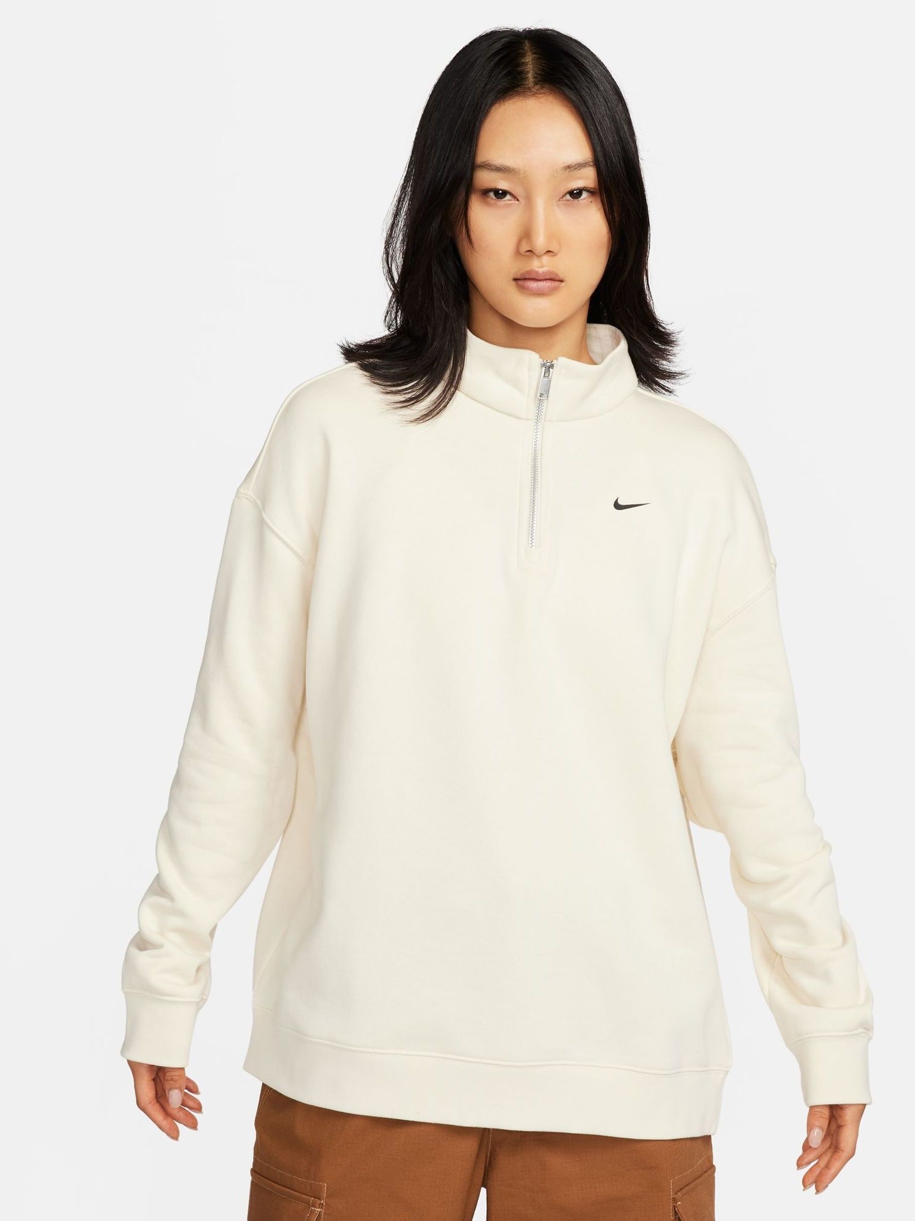 Nike sportswear women's essential quarter zip fleece pullove discount