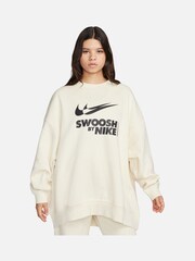 Nike Cream Oversized Swoosh Logo Sweatshirt - Image 1 of 5
