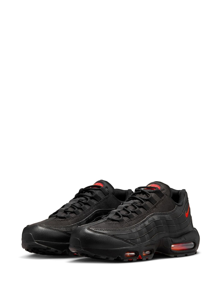 Nike Red/Black Air Max 95 Trainers - Image 4 of 9