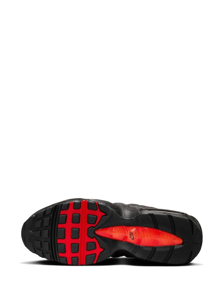 Nike Red/Black Air Max 95 Trainers - Image 7 of 9