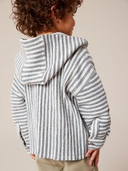 Navy/White Long Sleeves Stripe Hooded Shirt (3mths-7yrs) - Image 3 of 8