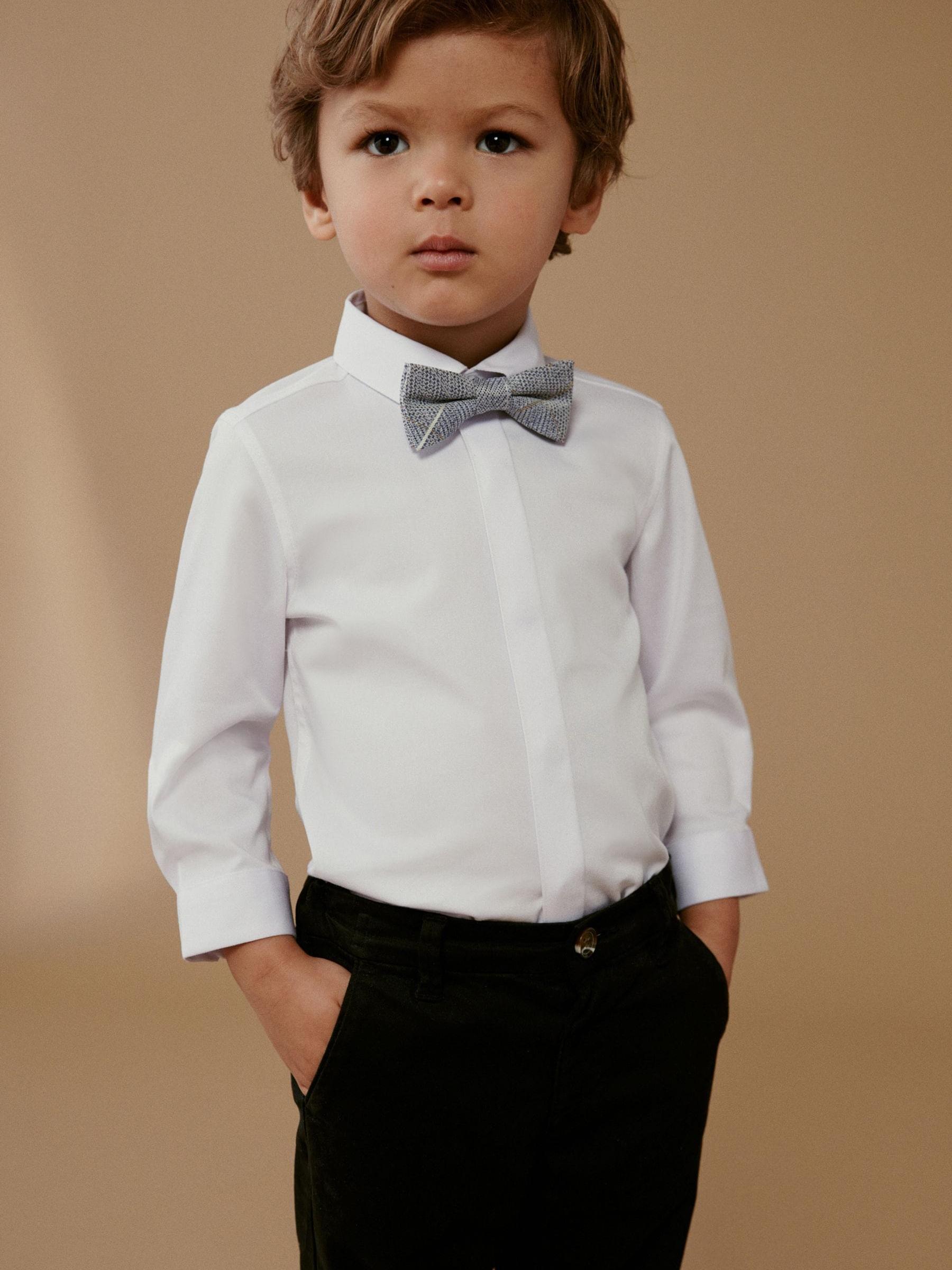 Buy White Long Sleeve Shirt And Bow Tie Set 3mths 7yrs from Next Luxembourg