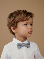 White Long Sleeve Shirt And Bow Tie Set (3mths-7yrs) - Image 4 of 8