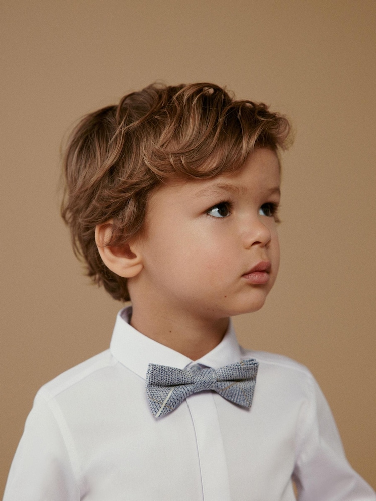 White Long Sleeve Shirt And Bow Tie Set (3mths-7yrs) - Image 4 of 8