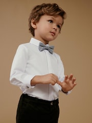 White Long Sleeve Shirt And Bow Tie Set (3mths-7yrs) - Image 6 of 8
