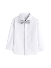 White Long Sleeve Shirt And Bow Tie Set (3mths-7yrs) - Image 7 of 8