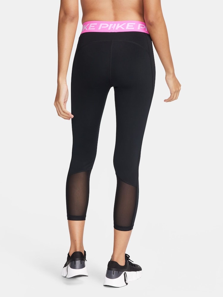 Nike Black/Pink 365 Cropped Leggings - Image 2 of 6