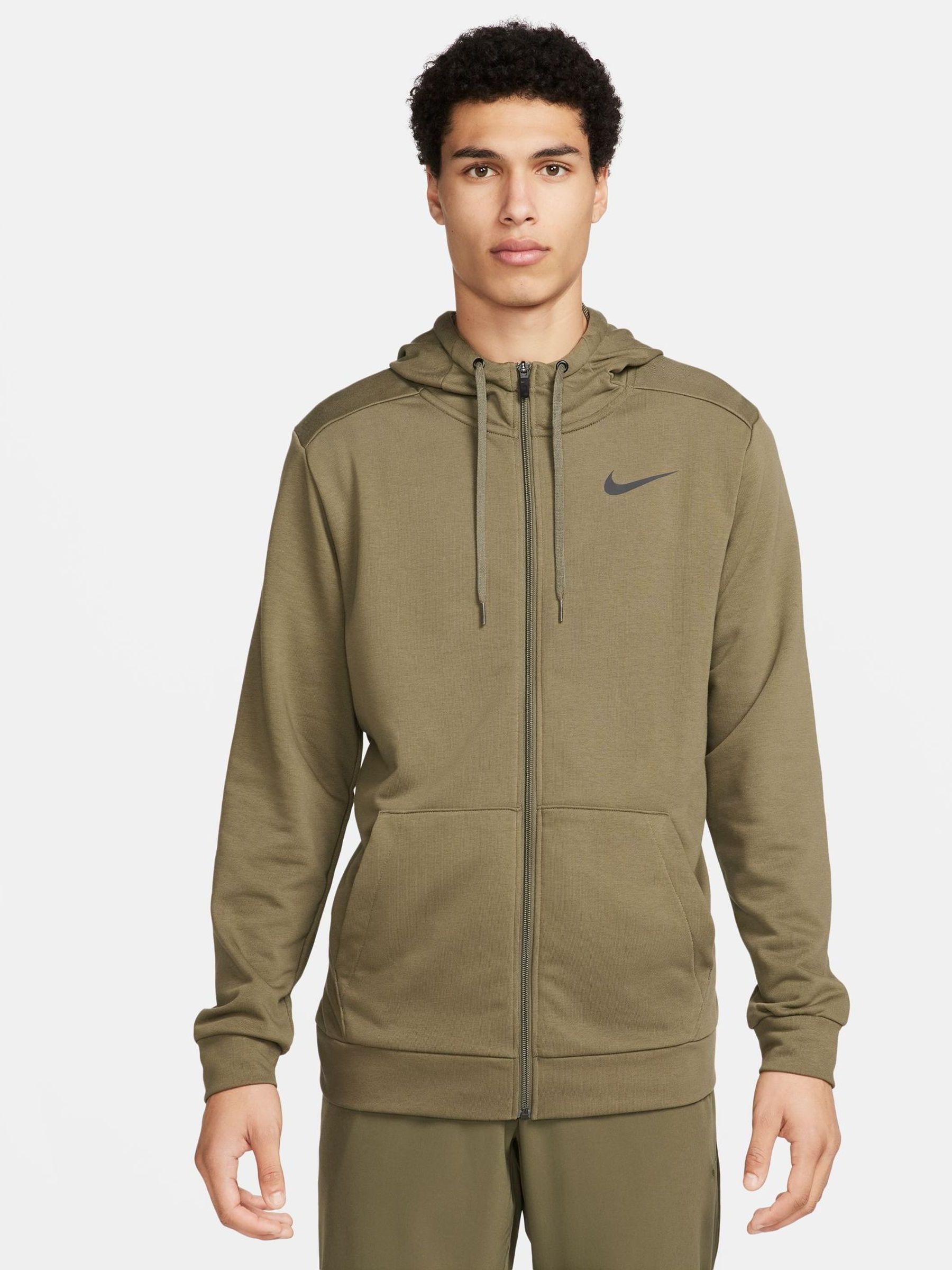 Buy Nike Olive Green Dri FIT Zip Up Training Hoodie from Next Luxembourg
