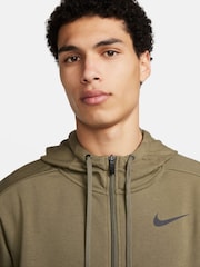 Nike Olive Green Dri-FIT Zip-Up Training Hoodie - Image 4 of 6