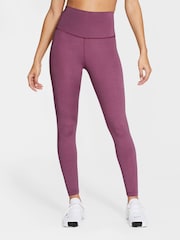 Nike Dark Pink Yoga High-Waisted 7/8 Leggings - Image 1 of 2