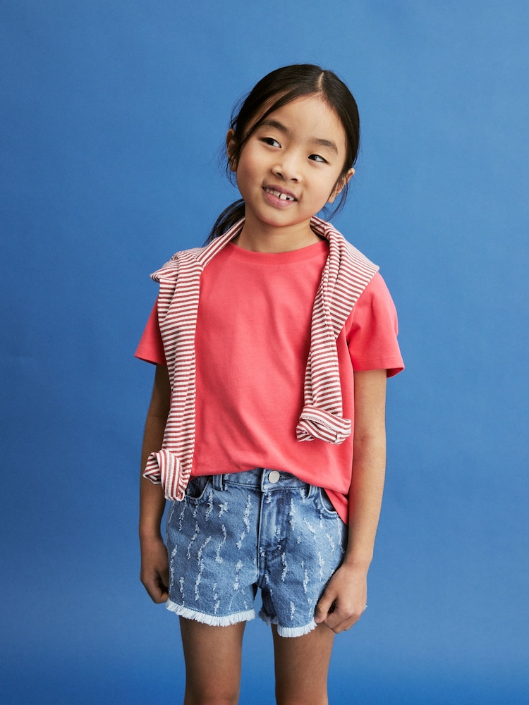 Destroy Regular Length Frayed Edge Shorts (3-16yrs) - Image 1 of 7