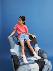 Destroy Regular Length Frayed Edge Shorts (3-16yrs) - Image 2 of 7