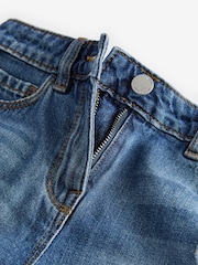 Mid Blue 100% Cotton Frayed Edge Distressed Shorts (3-16yrs) - Image 6 of 6