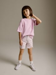 Pink/Blue Frayed Edge Distressed Shorts (3-16yrs) - Image 2 of 7