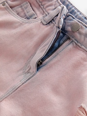 Pink/Blue Frayed Edge Distressed Shorts (3-16yrs) - Image 7 of 7