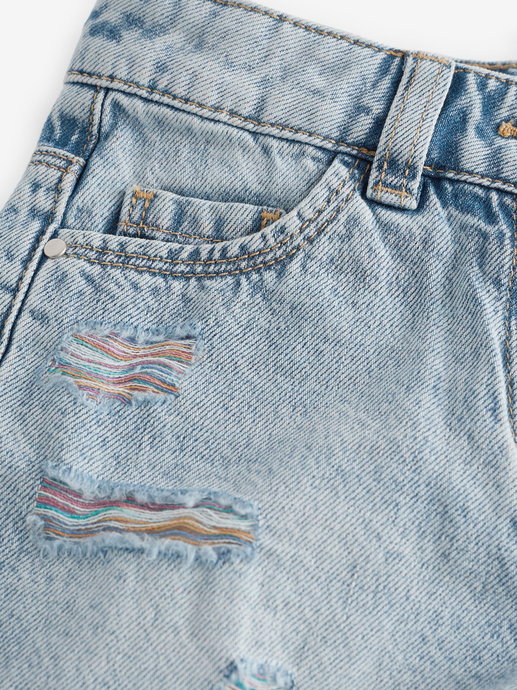 Rainbow ripped jeans best sale