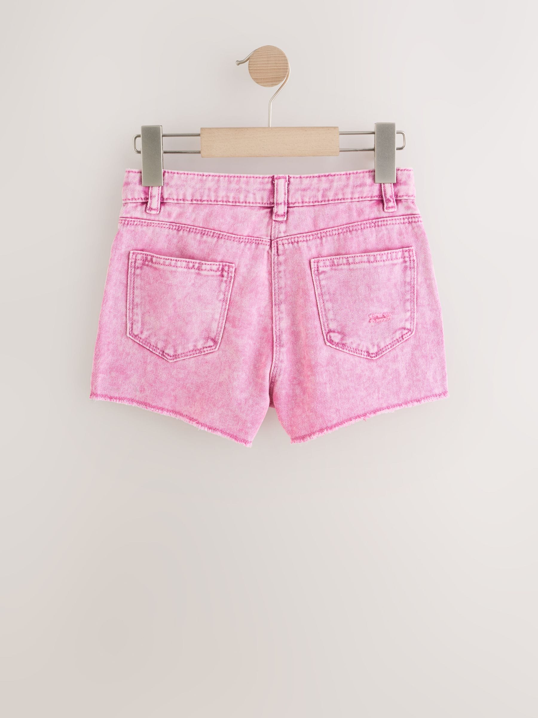 Buy Pink 100% Cotton Frayed Edge Distressed Shorts (3-16yrs) from