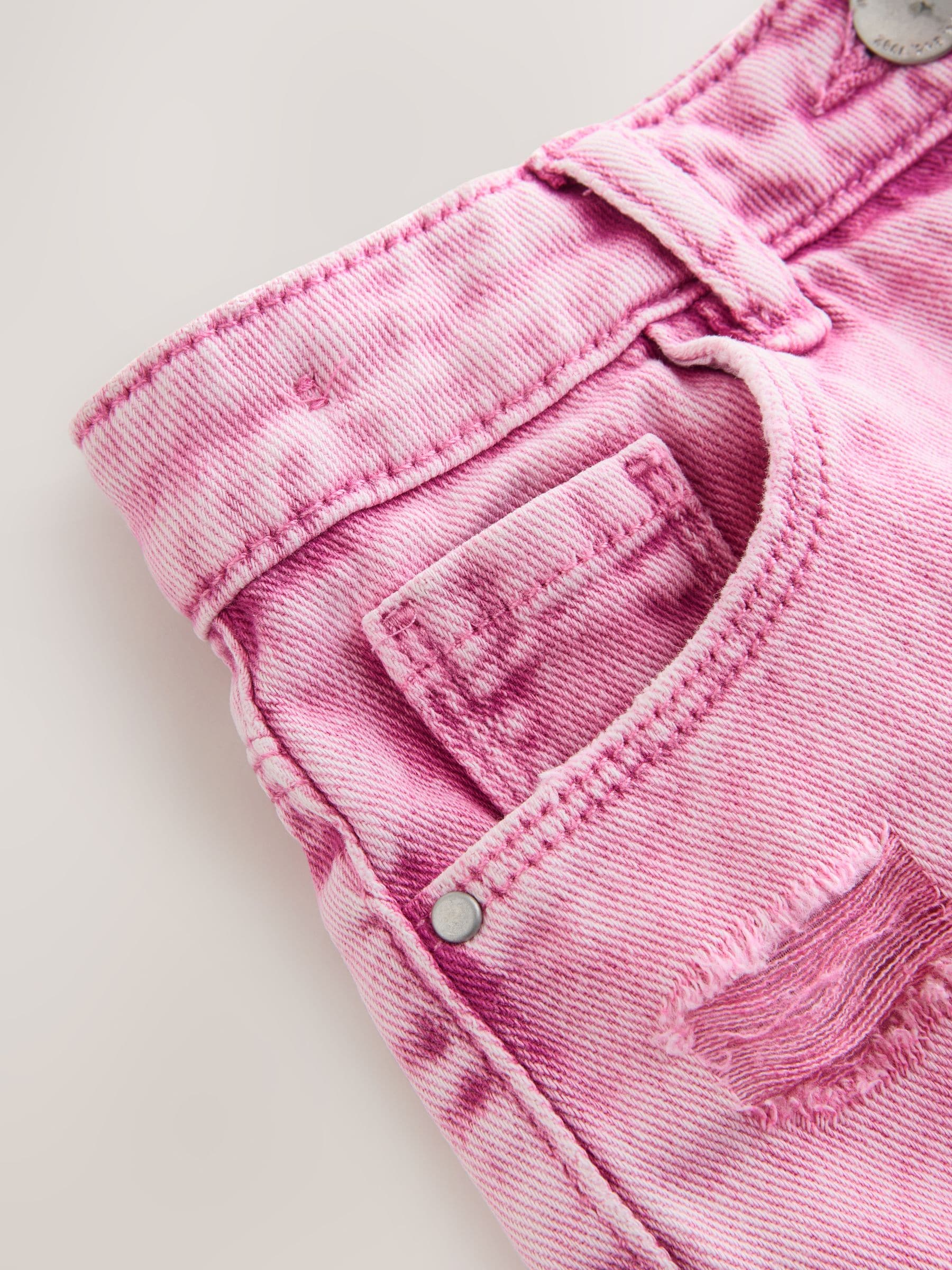 Buy Pink 100% Cotton Frayed Edge Distressed Shorts (3-16yrs) from