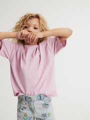 Mid Blue Floral Embroidery Denim Shorts (3-16yrs) - Image 1 of 7