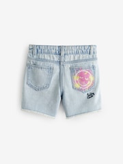 Light Blue Denim Smileyworld Regular Length 100% Cotton Frayed Edge Denim Shorts (3-16yrs) - Image 7 of 8
