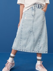Mid Blue Denim Midi Skirt (3-16yrs) - Image 4 of 7