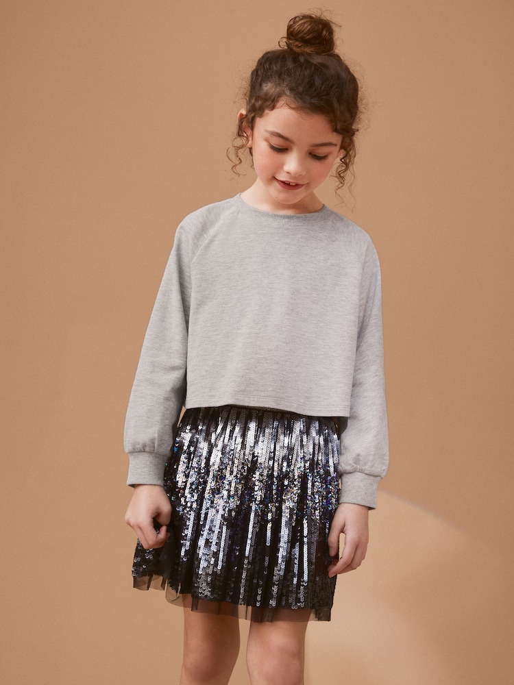 Black Sequin Skirt (3-16yrs) - Image 2 of 7