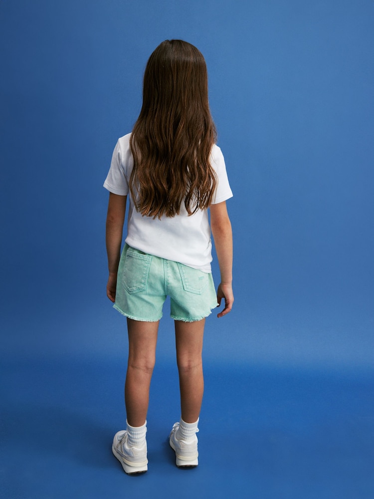 Green Frayed Edge Distressed Shorts (3-16yrs) - Image 2 of 6