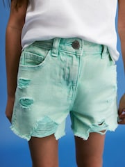 Green Frayed Edge Distressed Shorts (3-16yrs) - Image 3 of 6