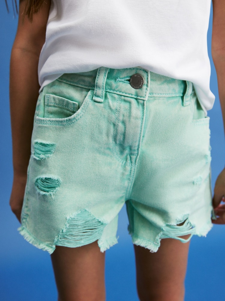 Green Frayed Edge Distressed Shorts (3-16yrs) - Image 3 of 6