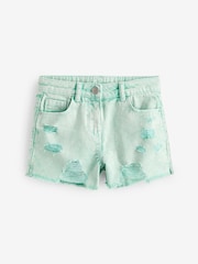 Green Frayed Edge Distressed Shorts (3-16yrs) - Image 4 of 6