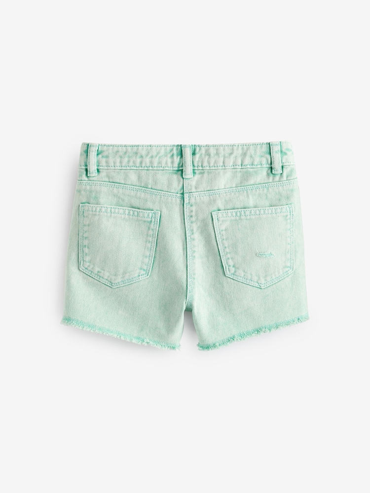 Green Frayed Edge Distressed Shorts (3-16yrs) - Image 5 of 6