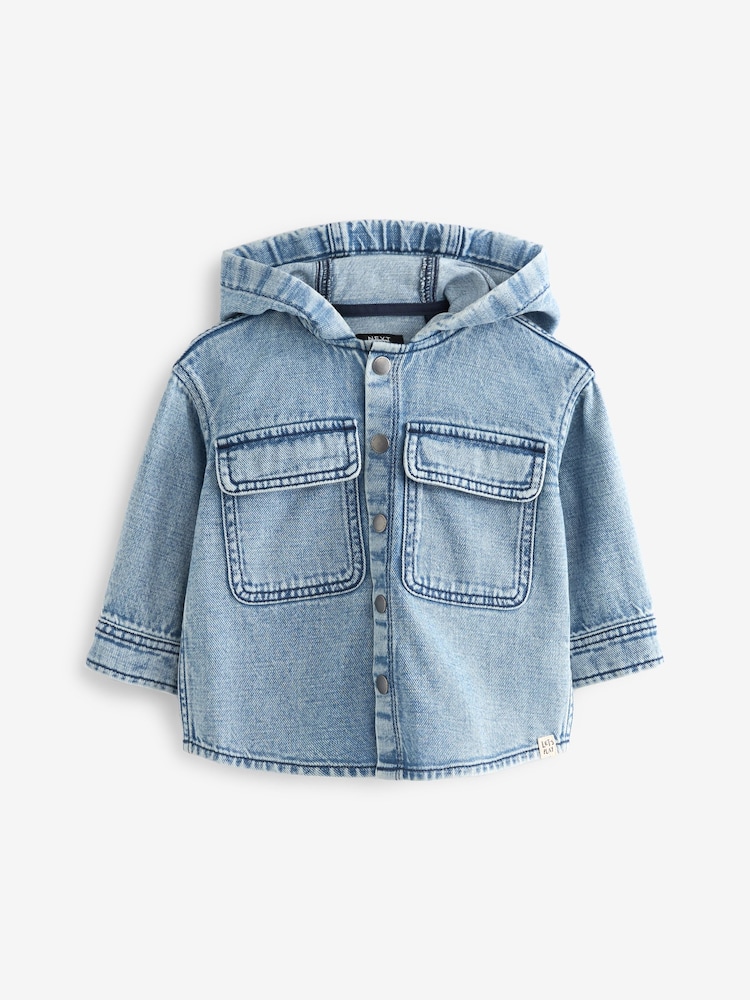 Blue 100% Cotton Denim Shacket (3mths-7yrs) - Image 4 of 7