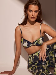 Mint Velvet Lime Green Animal Non Pad Underwire Hardware Bikini Top - Image 5 of 8