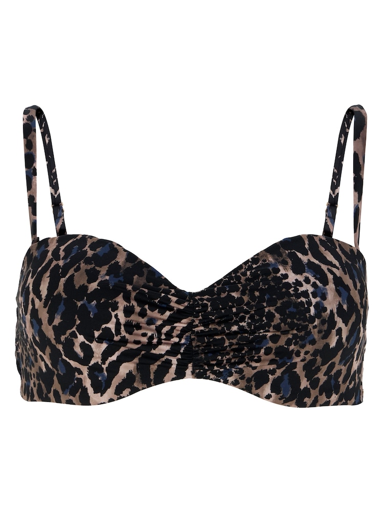 Mint Velvet Leopard Bandeau Wired Bikini Top - Image 2 of 3 Mint Velvet Leopard Bandeau Wired Bikini Top - Image 2 of 3