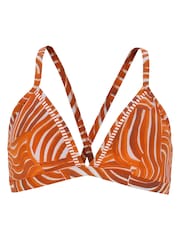 Mint Velvet Orange Swirl Rikrak Triangle Bikini Top - Image 4 of 5