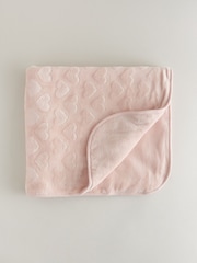 Light Pink Heart Fleece Baby Blanket - Image 1 of 5