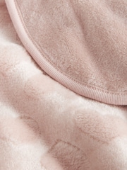 Light Pink Heart Fleece Baby Blanket - Image 3 of 5