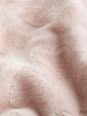 Light Pink Heart Fleece Baby Blanket - Image 4 of 5