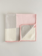 Pink Patchwork 100% Cotton Baby Blanket - Image 1 of 5