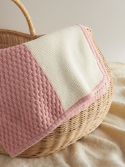 Pink Patchwork 100% Cotton Baby Blanket - Image 3 of 5