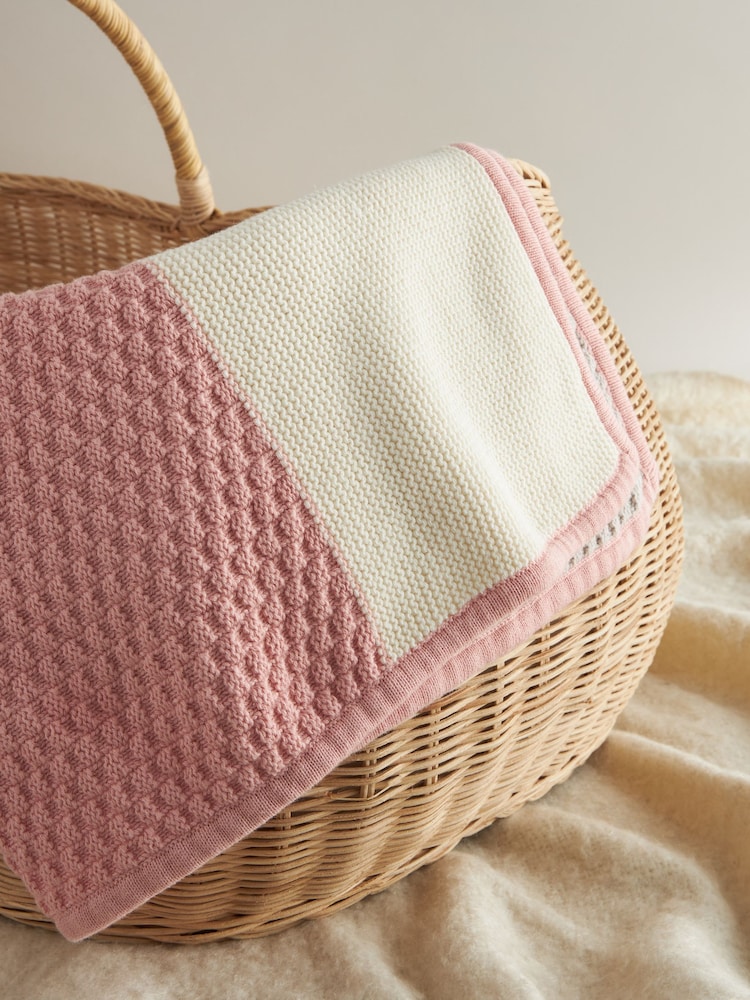 Pink Patchwork 100% Cotton Baby Blanket - Image 3 of 5