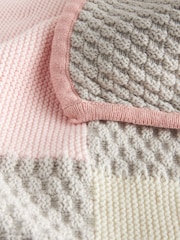 Pink Patchwork 100% Cotton Baby Blanket - Image 4 of 5