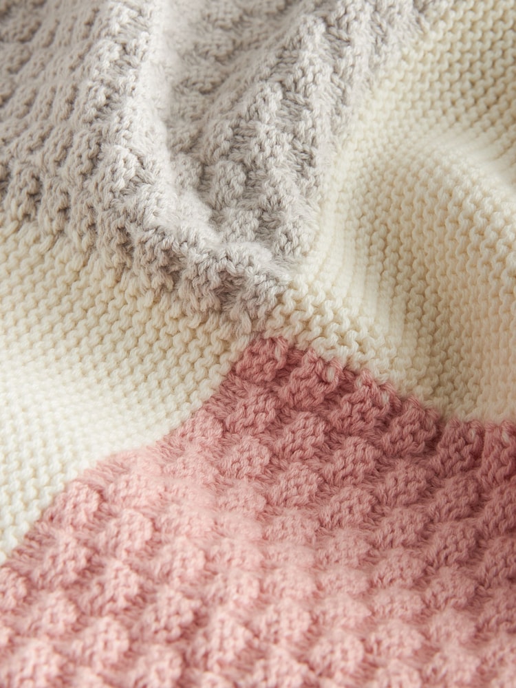 Pink Patchwork 100% Cotton Baby Blanket - Image 5 of 5