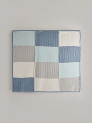 Blue Patchwork 100% Cotton Baby Blanket - Image 2 of 5