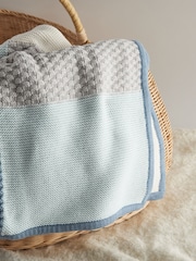 Blue Patchwork 100% Cotton Baby Blanket - Image 3 of 5