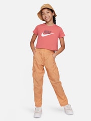 Roșu - Nike Futura Decupat/Trei sferturi 100% Cotton Tricou - Image 3 of 4