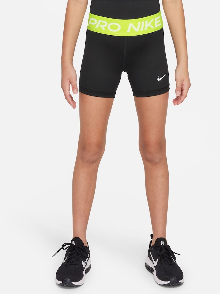Nike Black/Lime 3 Inch Dri-FIT Pro Shorts - Image 1 of 5