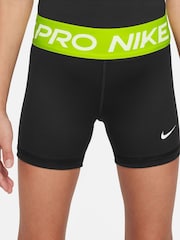 Nike Black/Lime 3 Inch Dri-FIT Pro Shorts - Image 2 of 5