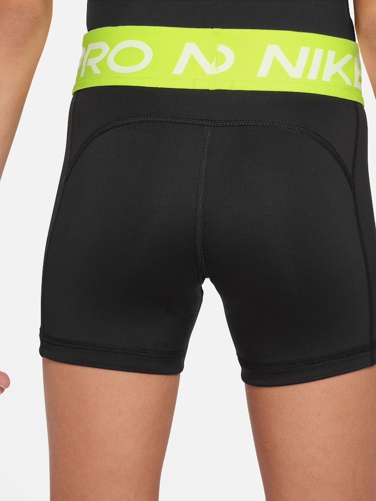 Nike Black/Lime 3 Inch Dri-FIT Pro Shorts - Image 3 of 5