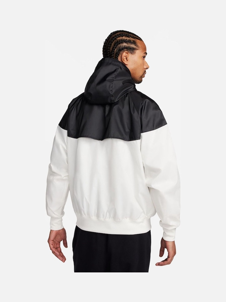 Nike White/Black Sportswear Windrunner Hooded Jacket - Image 2 of 7